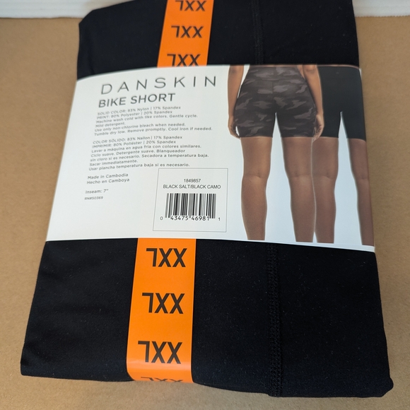 Danskin Black Athletic Bike Shorts - 2 Pack - Picture 2 of 4